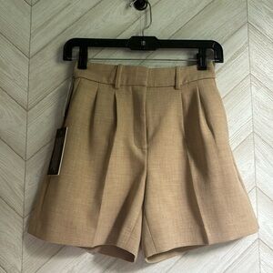Babaton High-Waist Tailored Shorts — Tan